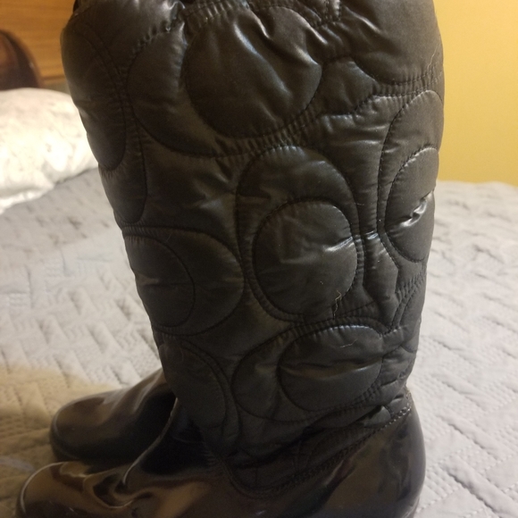 Coach Cantina Black Winter Boots Patent Leather - Picture 2 of 12